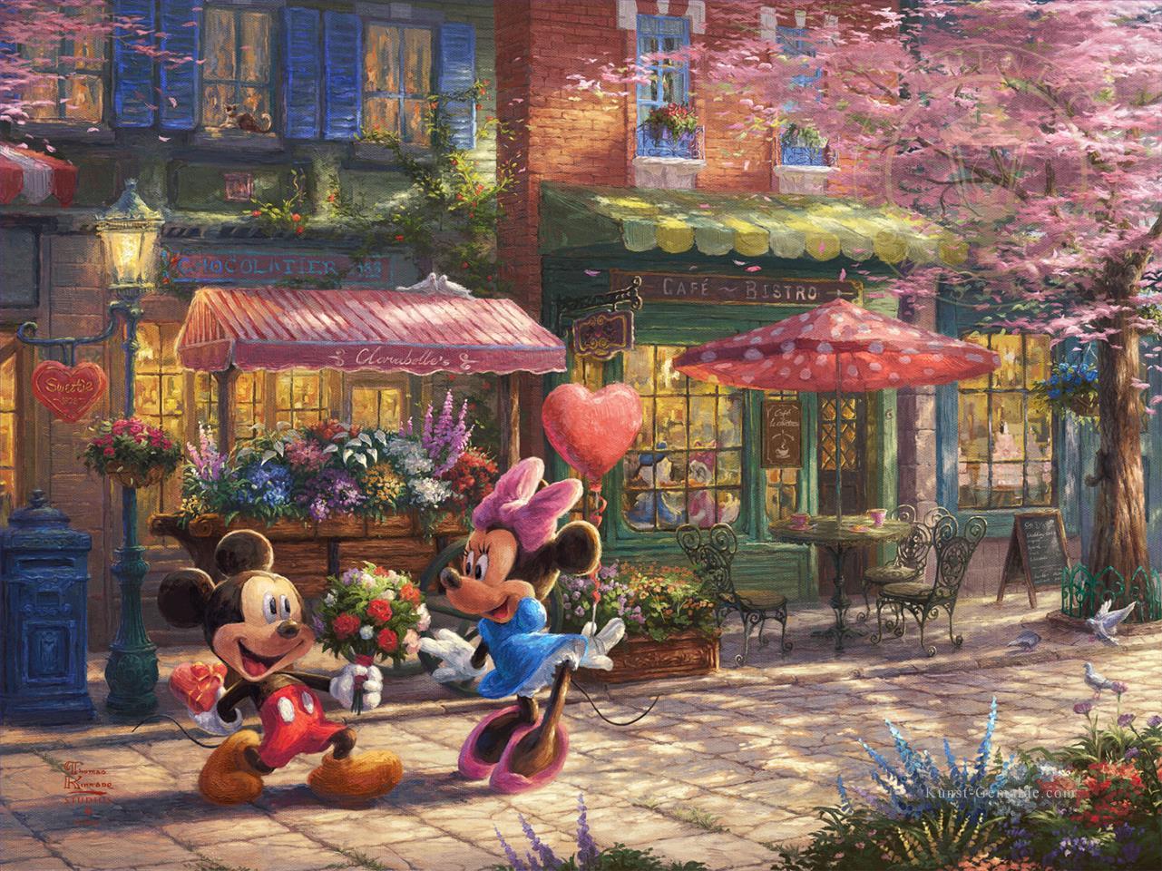 Mickey and Minnie Sweetheart Cafe TK Disney Ölgemälde